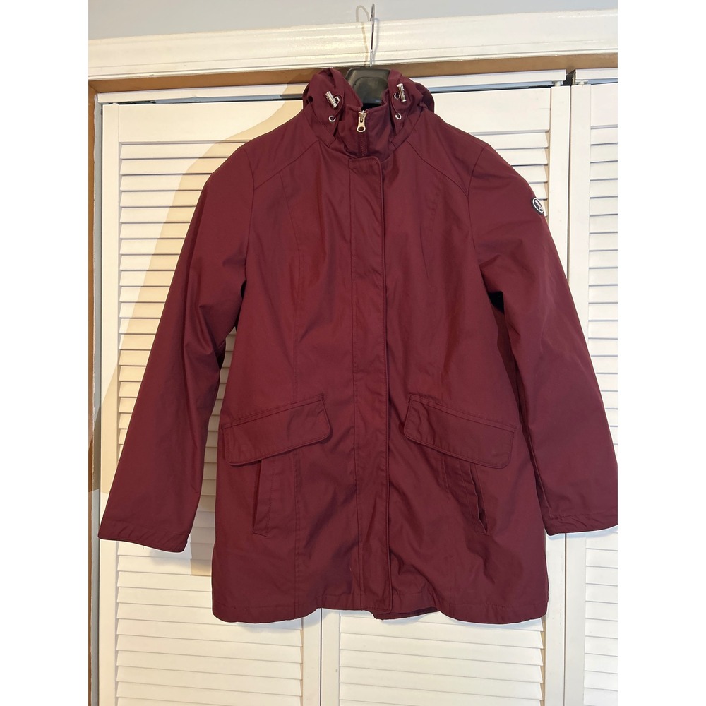 Lands End Burgundy Waterproof Hooded Anorak Jacket Women's Medium‎